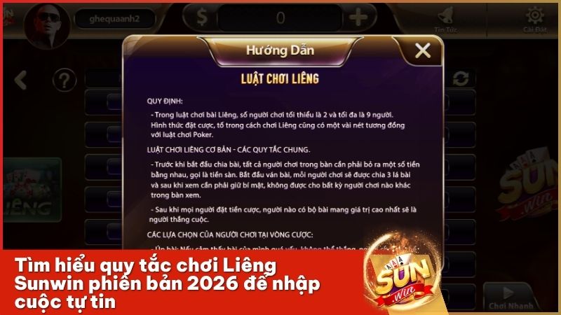 Cập nhật chi tiết luật chơi bài Liêng mới nhất tại cổng game bài Sunwin