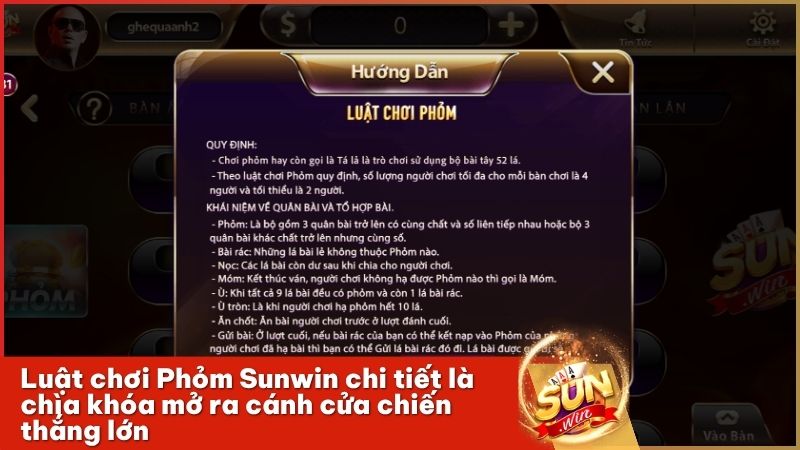Hệ thống quy tắc Phỏm Sunwin minh bạch giúp người chơi dễ dàng làm quen