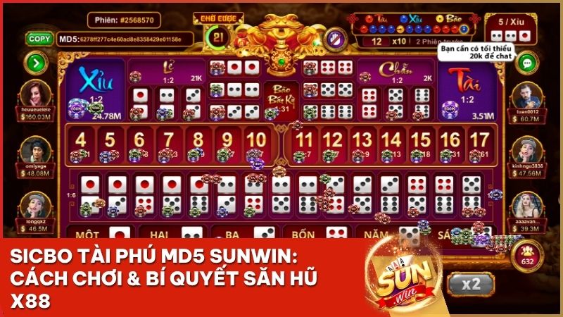 sicbo tai phu md5 sunwin - Sicbo Tài Phú MD5 Sunwin: Đỉnh Cao Tài Xỉu Minh Bạch & Cơ Hội X88 Thưởng