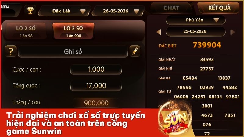 Sunwin cung cấp nền tảng chơi xổ số trực tuyến minh bạch, tốc độ và bảo mật tuyệt đối