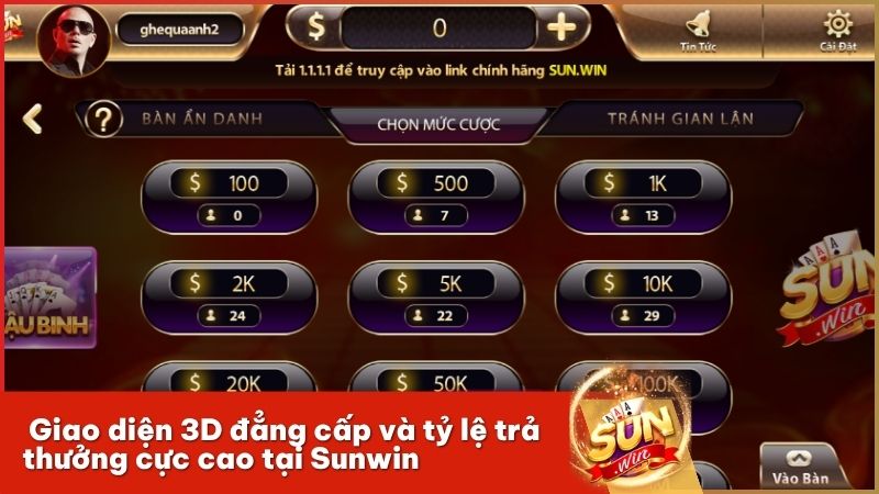 Game bài Mậu Binh Sunwin – Sân chơi trí tuệ uy tín nhất thị trường 202